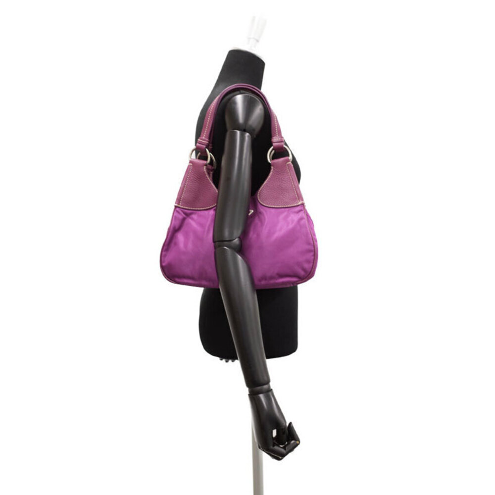 Prada leather Purple hobo bag Tessuto shoulder - Picture 8 of 9